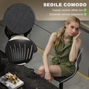 Set 2 Sgabelli da Bar 40,5x43x84-105 cm in Tessuto Effetto Lino e Metallo con Poggiapiedi Nero      