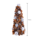 Set 2 Coni Decorativi con Mini Pigne H30 cm Marrone