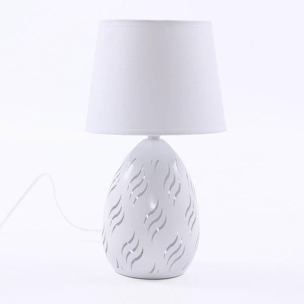 acquista Lampada da Tavolo Ø18xH31 cm in Metallo Traforato Bianco