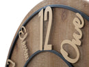 Orologio da Muro Wood Ø60x5 cm MDF e Ferro Oro e Nero