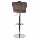 Set 2 Sgabelli 38x38x60/80 cm in Velluto Base Cromata Grigio