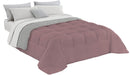 Trapunta Invernale in Microfibra 300gr Double Face Rosa Antico\/Grigio Chiaro Varie Misure
