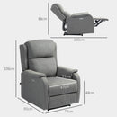 Poltrona Relax Reclinabile 150° con Poggiapiedi 77x91x106 cm in Tessuto Effetto Lino Grigio Scuro 