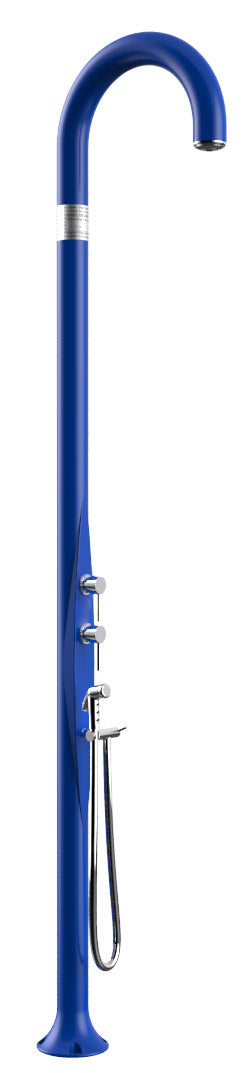 acquista Doccia da Esterno Giardino Miscelatore Deviatore e Doccetta Mobile Arkema Funny Yin Blu