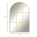 Specchio da Parete ad Arco 91x2x60 cm Stile Moderno in Vetro e Metallo Oro  