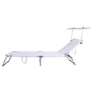 Lettino Prendisole da Giardino Pieghevole 190x57xH77 cm in alluminio Litto bianco