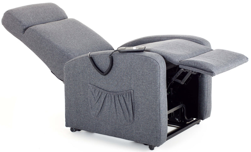 Poltrona Alzapersona Elettrica 1 Motore Reclinabile a Motore in Tessuto Marta Blu
