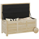 Baule Cassapanca da Esterno 110x50x50 cm a 2 Ruote con Telo Interno in Legno di Abete  