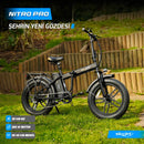 Fat-Bike Bicicletta Elettrica Pieghevole 36V a Pedalata Assistita 20” 250W SkyJet NitroPro Grigia