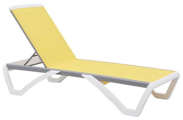 acquista Lettino Prendisole da Giardino in Alluminio e Textilene Taddei Positano Giallo