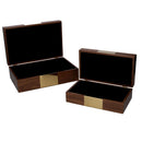 Set 2 Scatole in Legno marrone rettangolare 