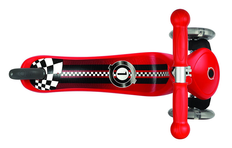 Monopattino a 3 Ruote a LED 3 Altezze Max 50Kg Globber PRIMO Fantasy Lights Up Racing Rosso