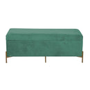 Panca Contenitore 115x40xh45 cm in Tessuto Velluto Verde Salvia