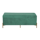 Panca Contenitore 115x40xh45 cm in Tessuto Velluto Verde Salvia