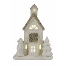 Casetta porta Candela Tealight 11x7x14 cm in Stoneware con Led