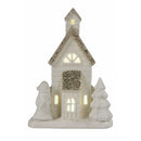 Casetta porta Candela Tealight 9x6x10 cm in Stoneware con Led