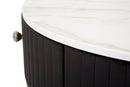 Tavolo da Caffe' Montpellier Nero Ø 75x36 cm in Ferro Legno 