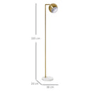 Lampada da Terra 38x26x165 cm E27 Paralume Regolabile Oro