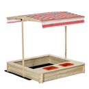 Sabbiera da Esterno per Bambini 118x118x118 cm in Legno Color Legno