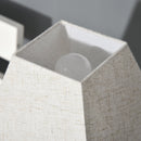 Lampada da Comodino Abat Jour con Paralume in Tessuto E14 20x20x47 cm  Crema