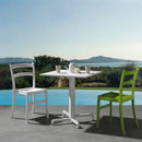 Set 4 Sedie da Giardino in Polipropilene Vandi Rosse