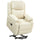 Poltrona Alzapersona Reclinabile a 160° con Poggiapiedi e Telecomando 76x90x105 cm Crema