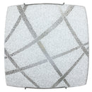 Plafoniera 2xE27 Montatura Bianca Vetro Lastra Diamantino Serigrafato Bianco E-Energy Cloe