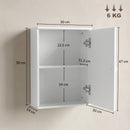 Mobiletto Bagno Pensile Sopra WC 30x14x50 cm con Ripiano Regolabile e Anta in MDF Bianco      
