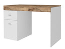 Scrivania 1 Anta 1 Cassetto 100x60x75 cm Sliding Bianco Lucido e Acero Pereira