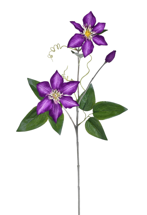 Set 4 Rami Artificiali di Clematis Composto da 2 Fiori Altezza 76 cm sconto