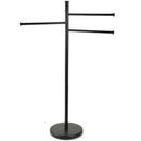 Piantana Portasciugamani Parigi da Bagno 3 Bracci in Metallo Nero 20 x 83 cm