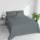 Set Lenzuola Sopra Sotto e 2 Federe Linea Water Washed Grigio Chiaro