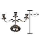 Candelabro in Metallo Composto da 3 Bracci Altezza 24 cm