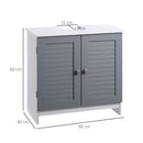 Mobile Sotto Lavello 2 Ante 1 Ripiano 60x30x60 cm in MDF Bianco