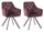 Set 2 Sedie Imbottite 58x57x84 cm in Velluto Rosso