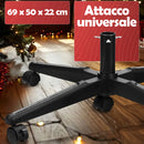 Base per Albero di Natale Universale con Ruote 69x22x50 cm in Plastica Nero      