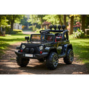Macchina Elettrica per Bambini Fuoristrada Adventure 12V con Telecomando e Sedile in Pelle Nero