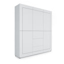 Credenza Alta 5 Ante e 3 Cassetti 150x35x165 cm Elios Bianco Lucido      