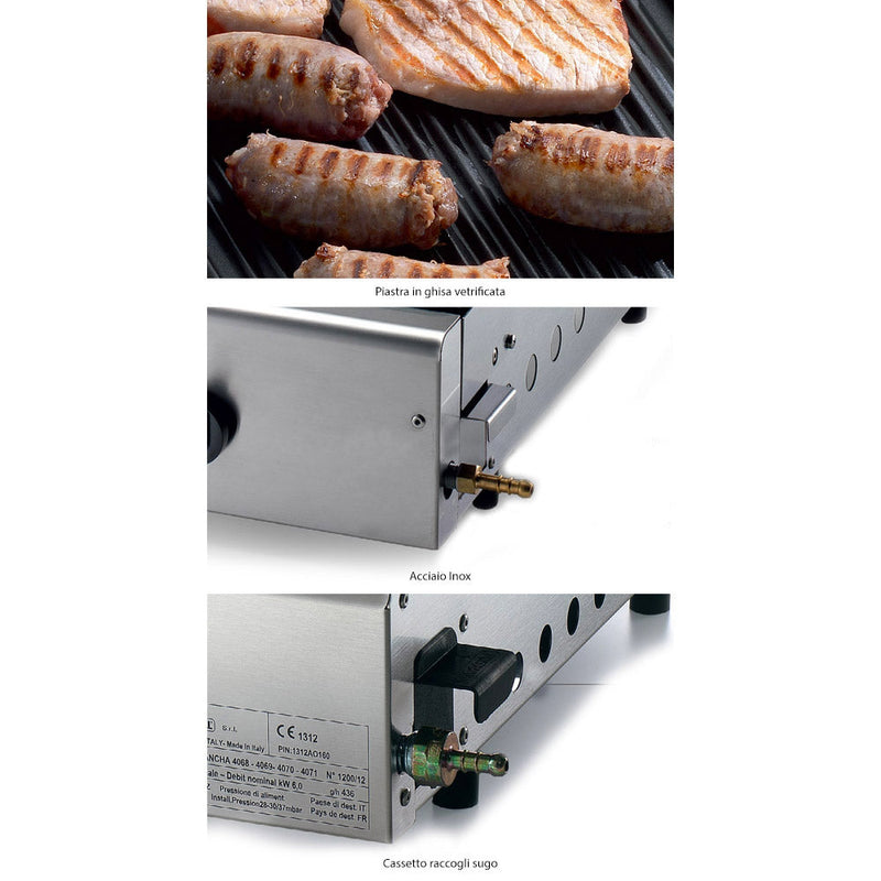 Doppia Piastra di Cottura in Ghisa a Gas GPL e Metano Ompagrill Plancha Double 4069/M