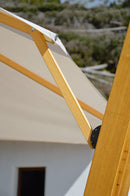 Ombrellone da Giardino Decentrato 3x4m in Legno Telo in Acrilico Danieli Tokio Ecrù