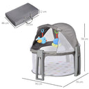 Box Neonati Portatile Pieghevole 0-12 Mesi con Palestrina  Grigio