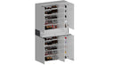 Armadio Scarpiera 6 Ante e 1 Ripiano a Ribalta 114x35x200 cm Savona 6A 1R Bianco Opaco/Grigio Ardesia  