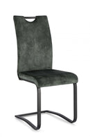 Set 4 Sedie 42x56x102h cm Kenneth Velluto Verde Scuro 