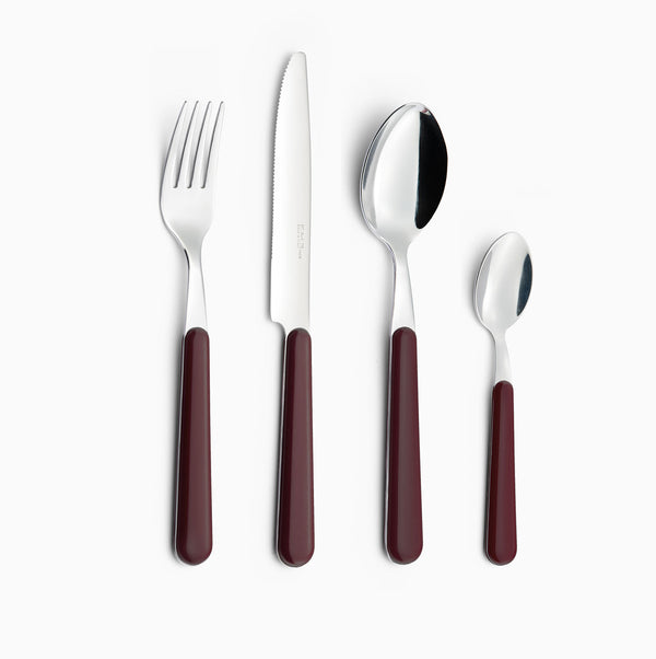 Servizio Set di Posate 24 pezzi in Acciaio Inox Eme Brio Bordeaux 10 acquista