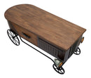 Tavolo da Caffé Old Style 124,5x61x50,5 cm Legno di Abete e MDF e in Ferro Marrone