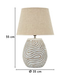 Lampada da Tavolo Resina Oblix Ø35x55 cm in Resina e Ferro e Tessuto Multicolor      