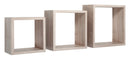 Set 3 Mensole da Parete Cubo in Fibra di Legno Incubo Rovere Sagerau