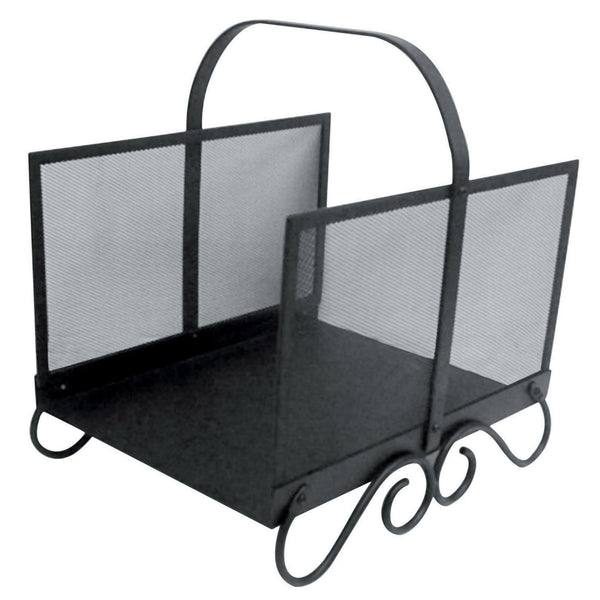 online Portalegna per Camino 41x33x48 cm in Acciaio Bauer Castle Nero