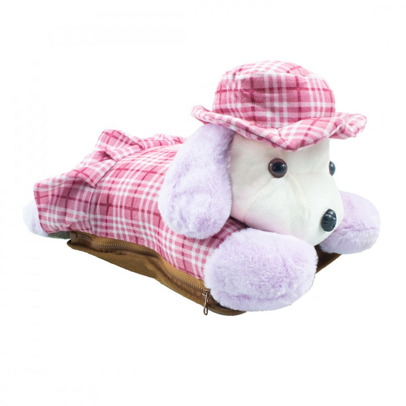 Borsa Acqua Calda Elettrica Ricaricabile Scaldamani Cane a Peluche Lilla