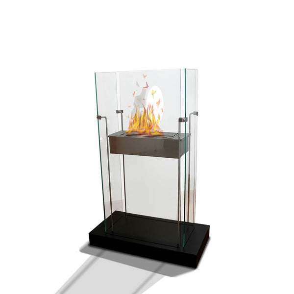 acquista Camino a Bioetanolo da Pavimento 65x34x90 cm 2000W 1,5L Atlanta Nero